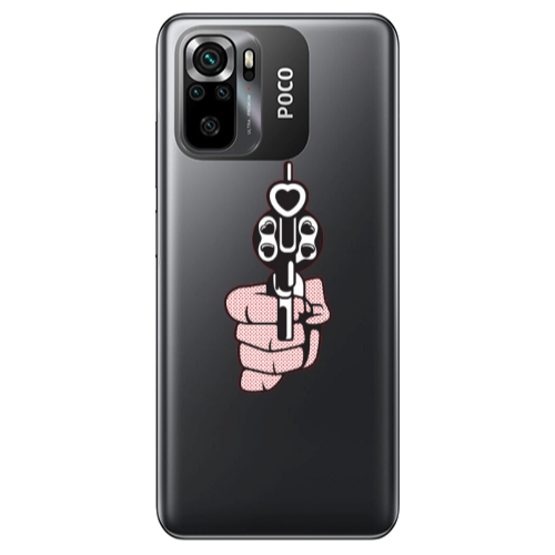 Xiaomi Poco M5 s Heart gun Transparent Silicone TPU Θήκη