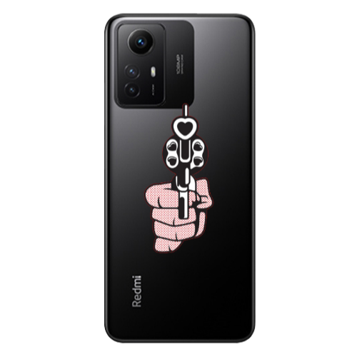 Xiaomi Redmi Note 12s Heart gun Transparent Silicone TPU Θήκη