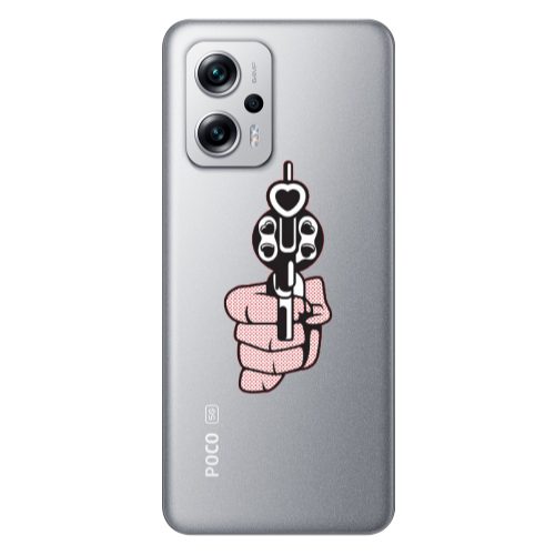 Xiaomi Poco X4 GT Heart gun Transparent Silicone TPU Θήκη