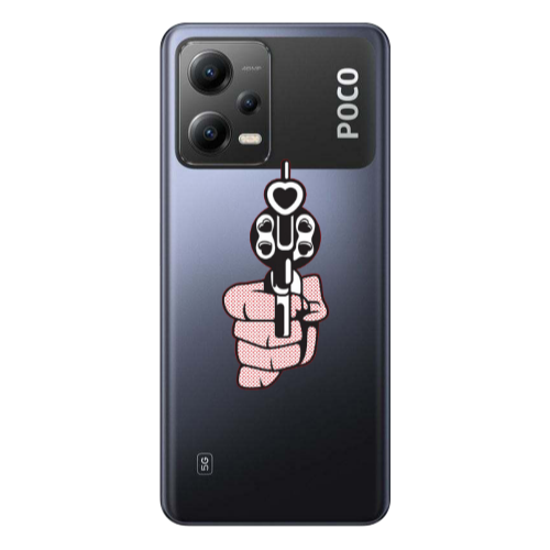 Xiaomi Poco X5 Heart gun Transparent Silicone TPU Θήκη