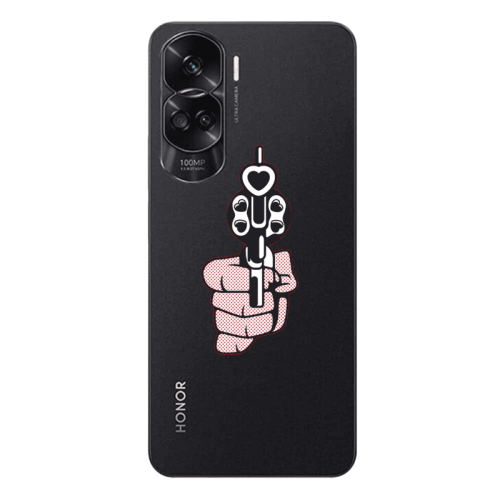 Honor 90 Lite 5G Heart gun Transparent Silicone TPU Θήκη