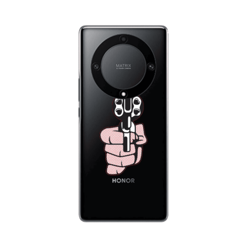 Honor Magic5 Lite 5G Heart gun Transparent Silicone TPU Θήκη