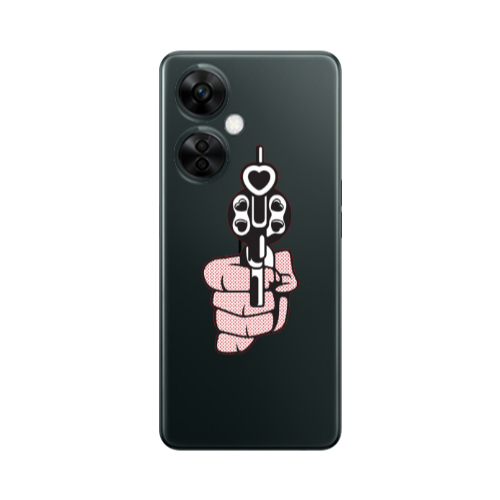 Oneplus Nord CE 3 Lite 5G Heart gun Transparent Silicone TPU Θήκη
