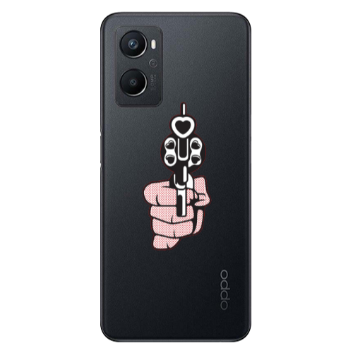 Oppo A 96 Heart gun Transparent Silicone TPU Θήκη