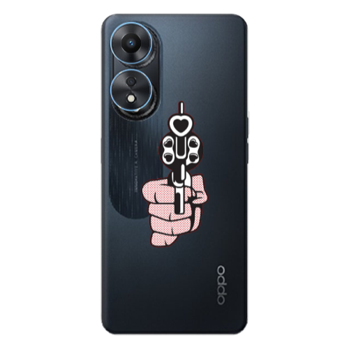 Oppo A 98 Heart gun Transparent Silicone TPU Θήκη