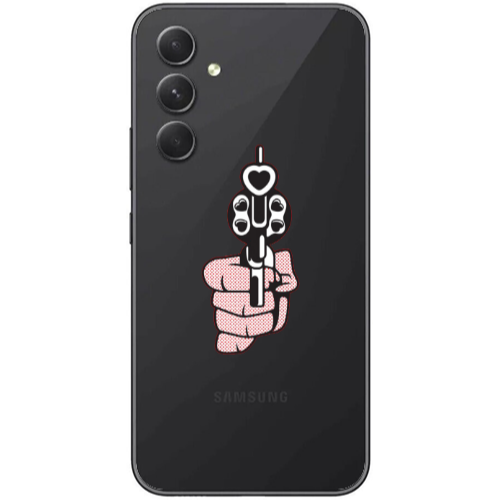 Samsung  Galaxy A05s Heart gun Transparent Silicone TPU Θήκη