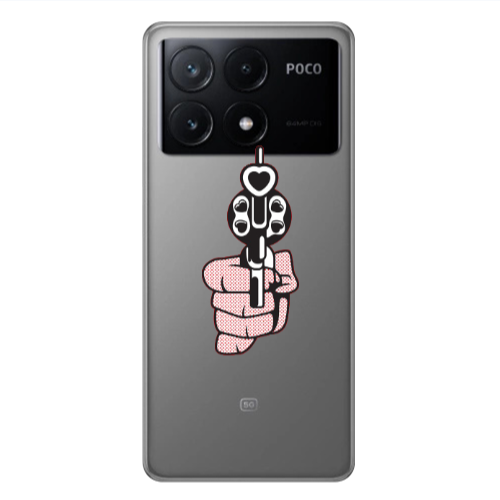 Xiaomi Poco X6Pro 5G Heart gun Transparent Silicone TPU Θήκη