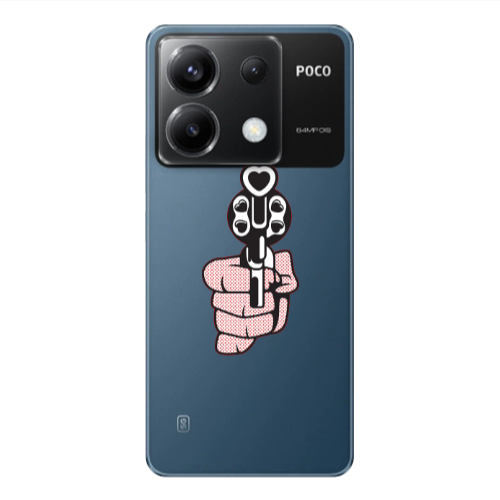 Xiaomi Poco X6 5G Heart gun Transparent Silicone TPU Θήκη
