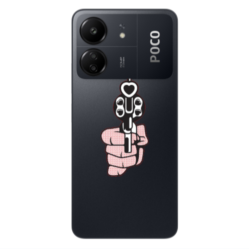 Xiaomi Poco C65 Heart gun Transparent Silicone TPU Θήκη