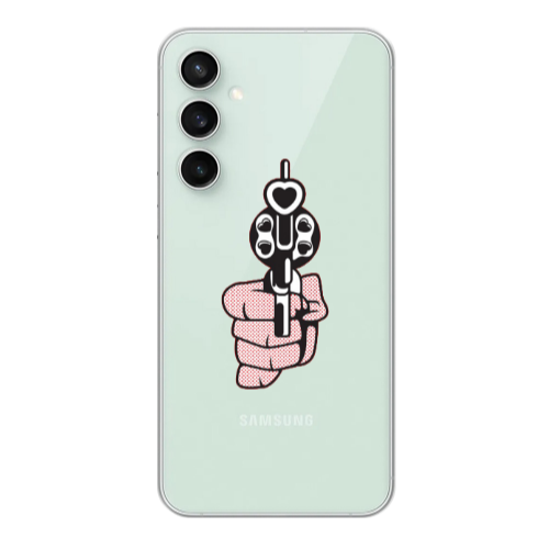 Samsung S24 Plus Heart gun Transparent Silicone TPU Θήκη