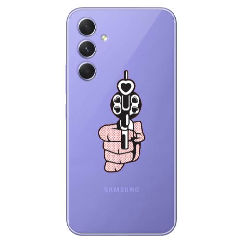 Samsung A55 Heart gun Transparent Silicone TPU Θήκη