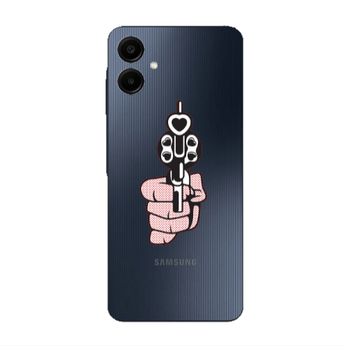 Samsung A06 Heart gun Transparent Silicone TPU Θήκη