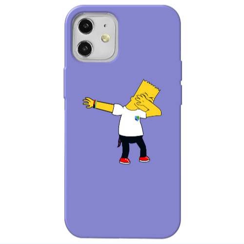 Apple iPhone 12 Simpsons2 Purple Colored Silicone TPU Θήκη