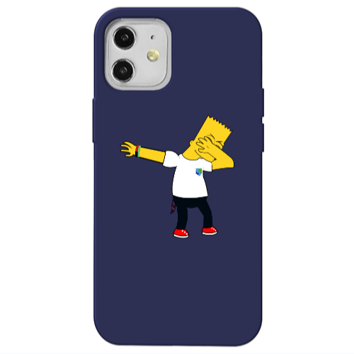 Apple iPhone 12 Simpsons2 Dark blue Colored Silicone TPU Θήκη