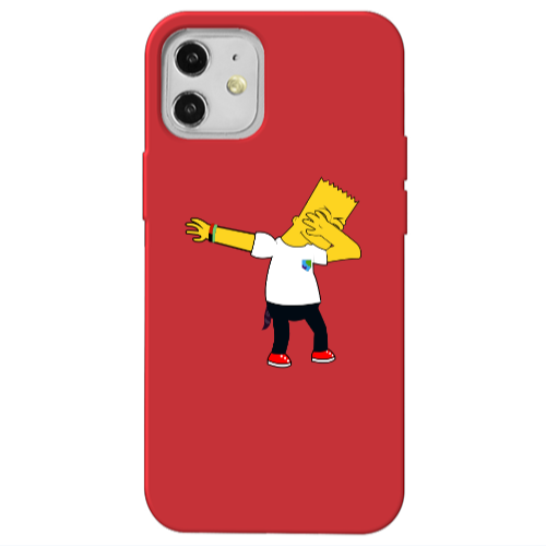 Apple iPhone 12 Simpsons2 Red Colored Silicone TPU Θήκη