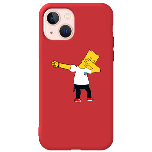Apple iPhone 13 Simpsons2 Red Colored Silicone TPU Θήκη
