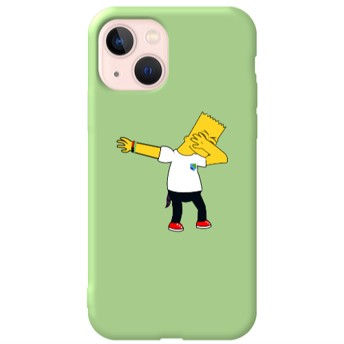 Apple iPhone 13 Simpsons2 Light Green Colored Silicone TPU Θήκη