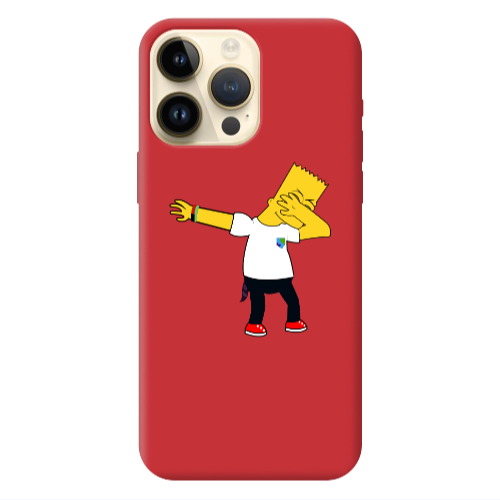 Apple iPhone 13 Pro Max Simpsons2 Red Colored Silicone TPU Θήκη