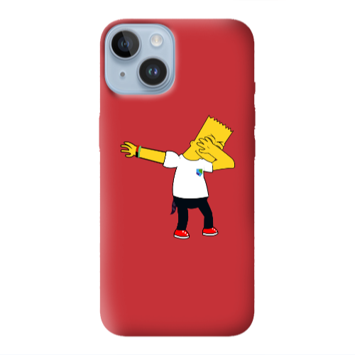 Apple iPhone 14 Plus Simpsons2 Red Colored Silicone TPU Θήκη