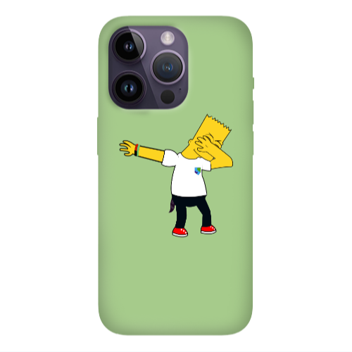Apple iPhone 14 Pro Max Simpsons2 Light Green Colored Silicone TPU Θήκη