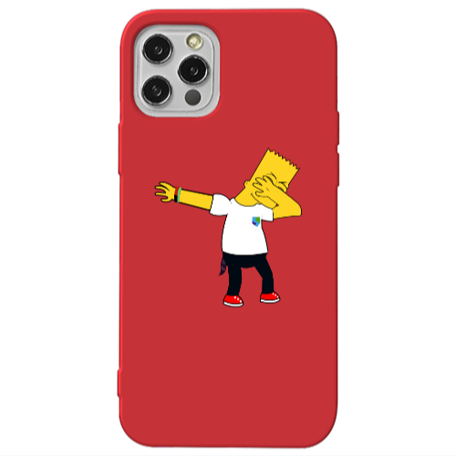 Apple iPhone 12 Pro Simpsons2 Red Colored Silicone TPU Θήκη