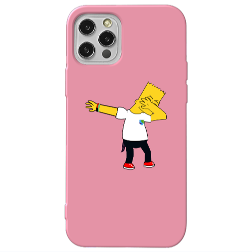 Apple iPhone 12 Pro Max Simpsons2 Pink Colored Silicone TPU Θήκη