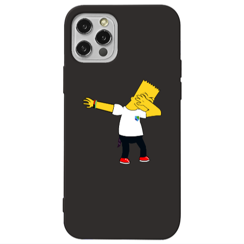 Apple iPhone 12 Pro Max Simpsons2 Black Colored Silicone TPU Θήκη