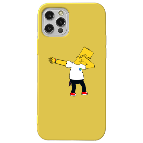 Apple iPhone 12 Pro Max Simpsons2 Yellow Colored Silicone TPU Θήκη