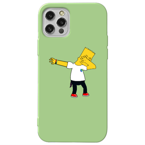 Apple iPhone 12 Pro Max Simpsons2 Light Green Colored Silicone TPU Θήκη