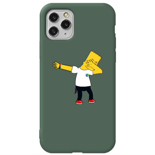 Apple iPhone 11 Pro Max Simpsons2 Dark Green Colored Silicone TPU Θήκη