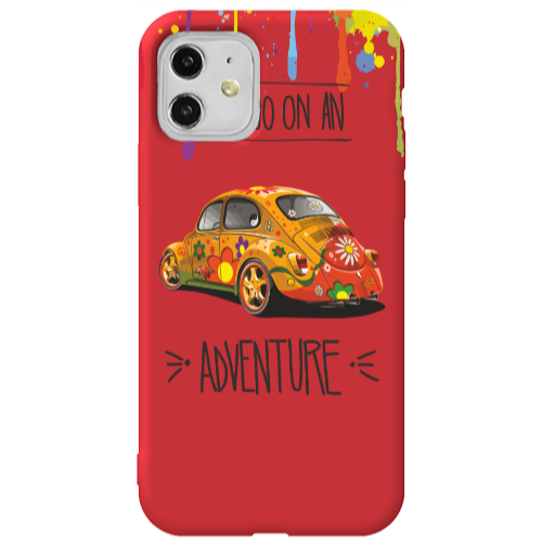 Apple iPhone 11  Adventure Red Colored Silicone TPU Θήκη