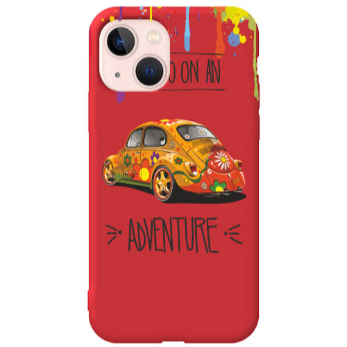 Apple iPhone 13 Adventure Red Colored Silicone TPU Θήκη