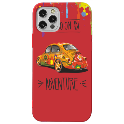 Apple iPhone 12 Pro Adventure Red Colored Silicone TPU Θήκη