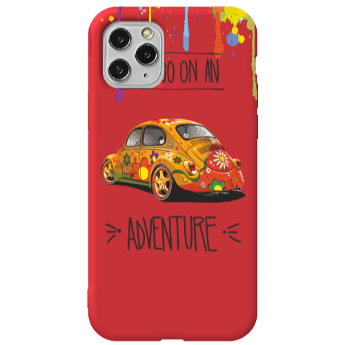 Apple iPhone 11 Pro Max Adventure Red Colored Silicone TPU Θήκη