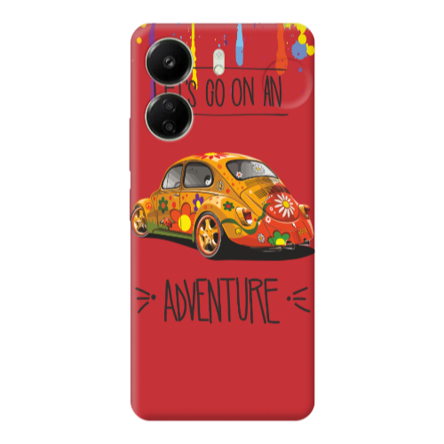 Xiaomi Redmi 13C Adventure Red Colored Silicone TPU Θήκη