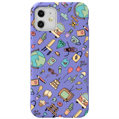 Apple iPhone 11  Best buds Purple Colored Silicone TPU Θήκη