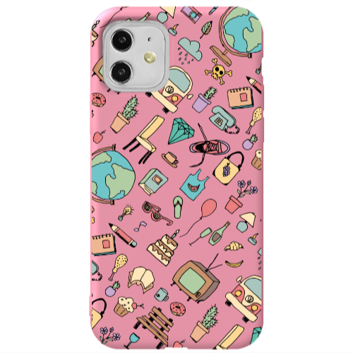 Apple iPhone 11  Best buds Pink Colored Silicone TPU Θήκη