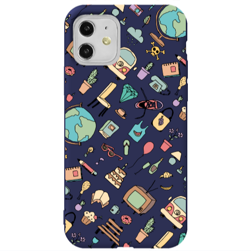 Apple iPhone 11  Best buds Dark blue Colored Silicone TPU Θήκη