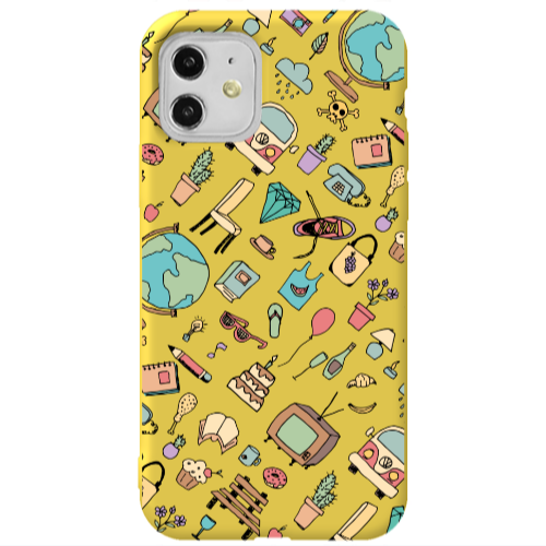 Apple iPhone 11  Best buds Yellow Colored Silicone TPU Θήκη