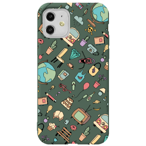 Apple iPhone 11  Best buds Dark Green Colored Silicone TPU Θήκη