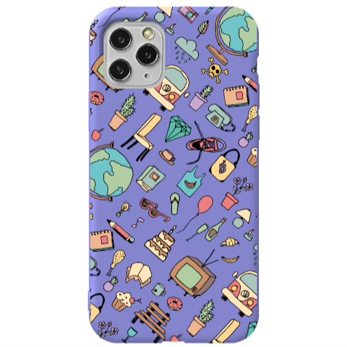 Apple iPhone 11 Pro Best buds Purple Colored Silicone TPU Θήκη