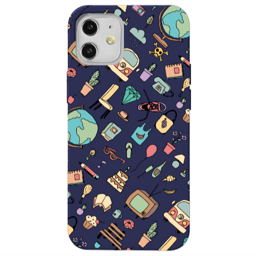 Apple iPhone 12 Best buds Dark blue Colored Silicone TPU Θήκη