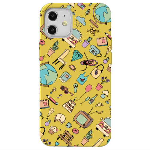 Apple iPhone 12 Best buds Yellow Colored Silicone TPU Θήκη