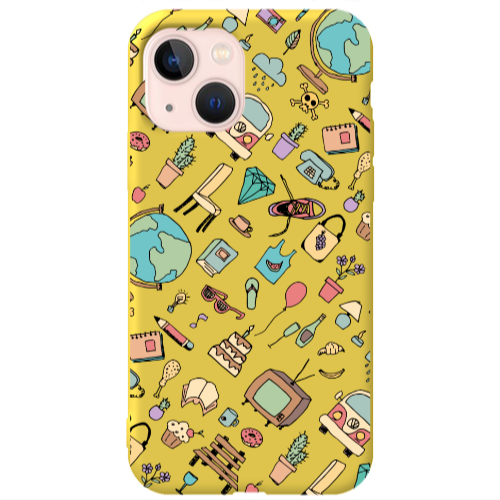 Apple iPhone 13 Best buds Yellow Colored Silicone TPU Θήκη