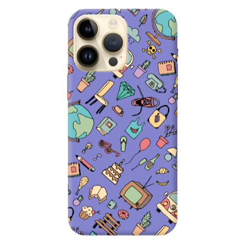 Apple iPhone 13 Pro Max Best buds Purple Colored Silicone TPU Θήκη
