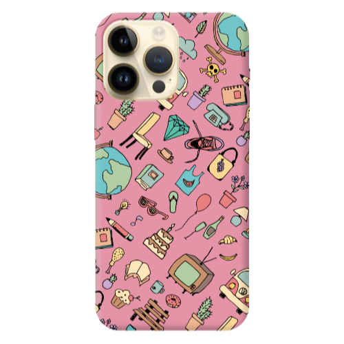 Apple iPhone 13 Pro Max Best buds Pink Colored Silicone TPU Θήκη