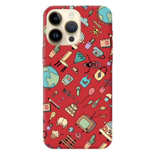 Apple iPhone 13 Pro Max Best buds Red Colored Silicone TPU Θήκη