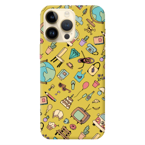 Apple iPhone 13 Pro Max Best buds Yellow Colored Silicone TPU Θήκη