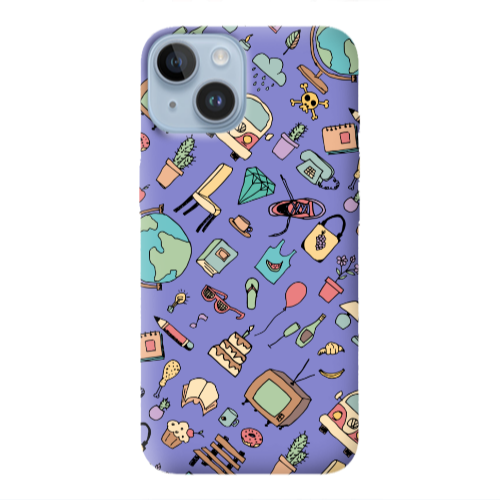 Apple iPhone 14  Best buds Purple Colored Silicone TPU Θήκη
