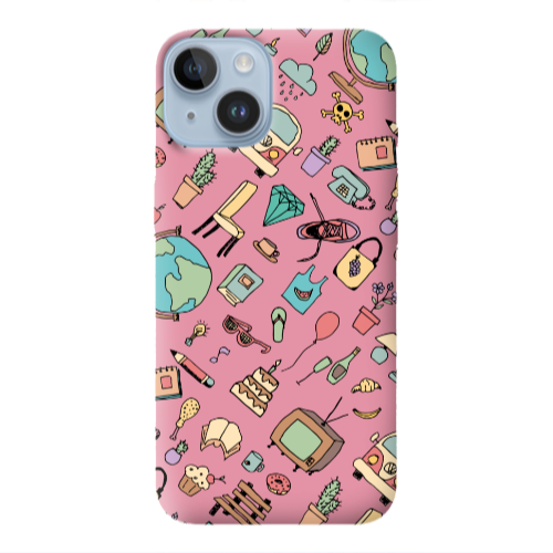 Apple iPhone 14 Plus Best buds Pink Colored Silicone TPU Θήκη